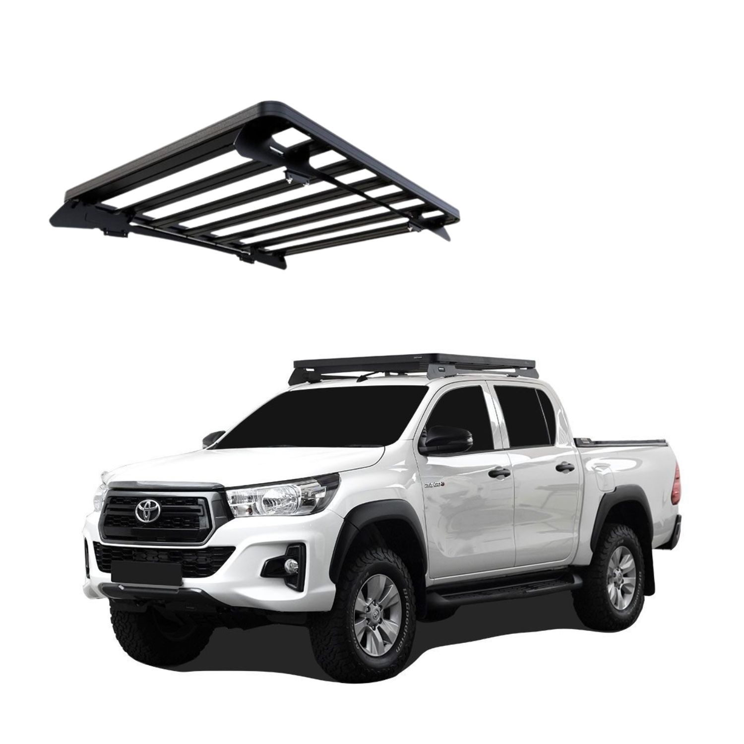 HILUX (2016 – current) LOW PROFILE (1358mm) SLIMLINE II ROOF RACK KIT – KRTH012T (1) HILUX (2016 - current) (1358mm) SLIMLINE II ROOF RACK KIT - KRTH011T - Image 1