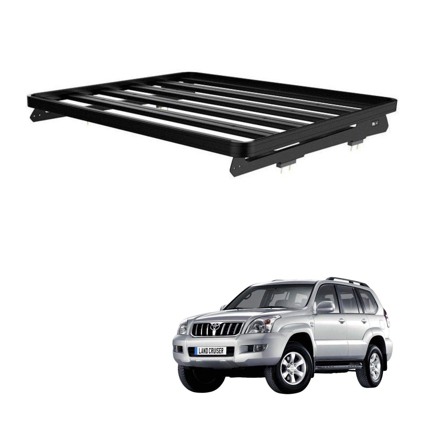 PRADO 120 (1156mm) SLIMLINE II 12 ROOF RACK KIT – KRTP014T PRADO 120 (1156mm) SLIMLINE II 1/2 ROOF RACK KIT - KRTP014T - Image 1