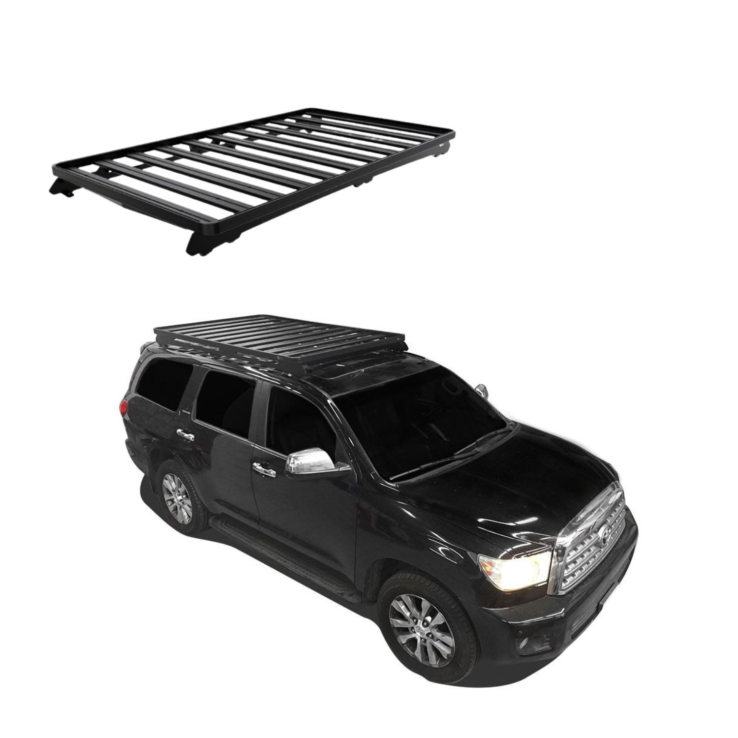 LC100 LX470 (1964mm) SLIMLINE II ROOF RACK KIT – KRTL029T (1) SEQUOIA (2008-2021) (2166mm) SLIMLINE II ROOF RACK KIT - KRTS001T - Image 1