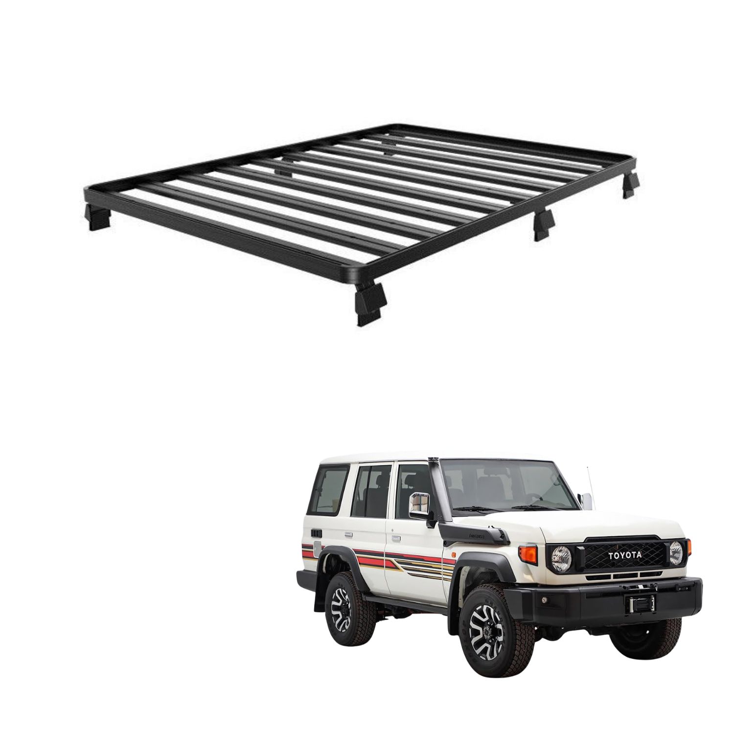 LC76 (1964mm) SLIMLINE II ROOF RACK KIT LC76 (1964mm) SLIMLINE II ROOF RACK KIT - Image 1