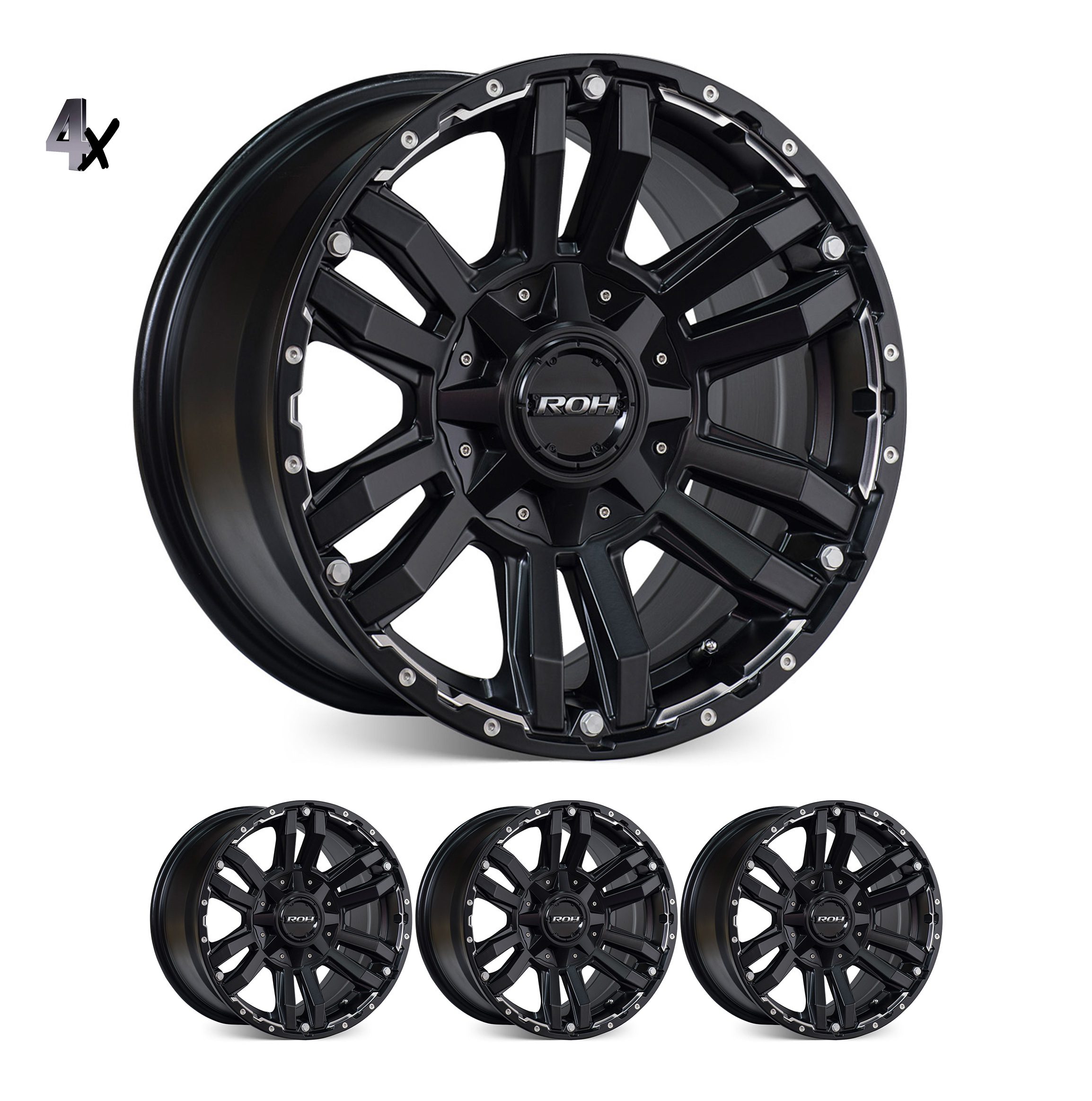 4xVAPOUR LC100 (17X9) 4x MATT BLACK VAPOUR WHEELS (5/150) - Image 1