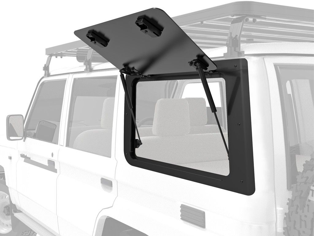 front-runner-left-hand-side-gullwing-window-aluminium-toyota-land-cruiser-70-GWTL003-1 LC76 GULLWING WINDOW - Image 1