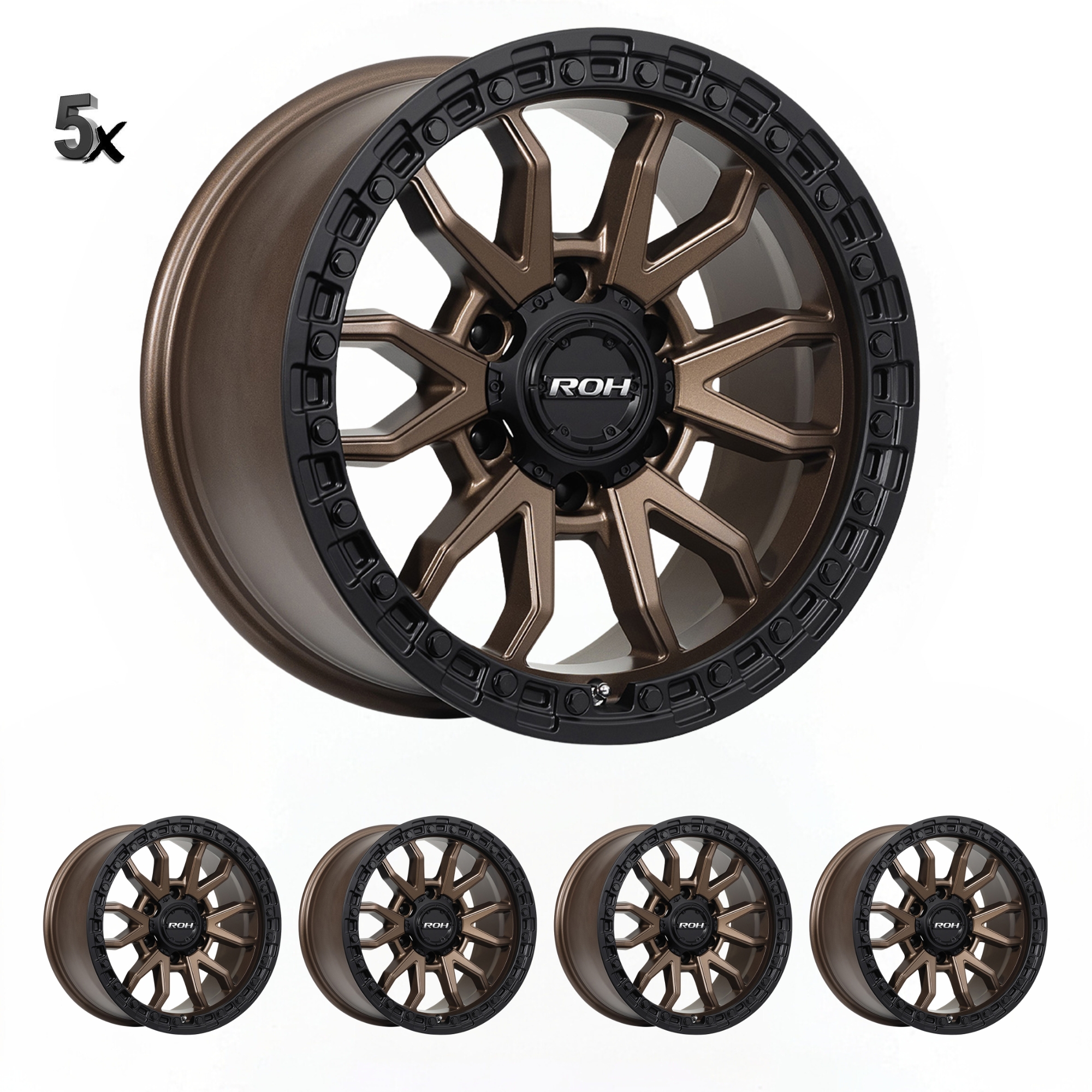 RAD17912BC.jpg FJ/PRADO/GX460 (17X9) RAID MATT BLACK BRONZE 5x ALLOY WHEELS (6/139) +12 - Image 1