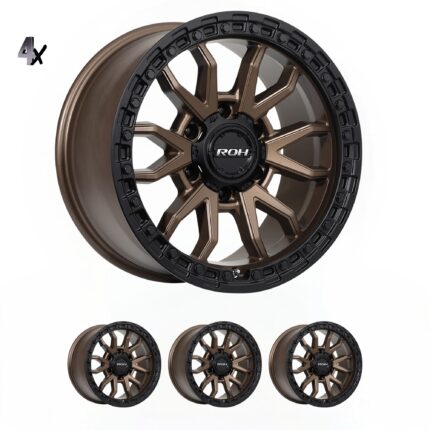 RANGER/EVEREST (17X9) RAID MATT BLACK BRONZE 4x ALLOY WHEELS (6/139) +35