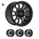Prado 250 (17X9) RAID MATT BLACK GRAPHITE 4x ALLOY WHEELS (6/139) +35