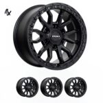 Prado 250 (17X9) RAID MATT BLACK 4x ALLOY WHEELS (6/139) +35