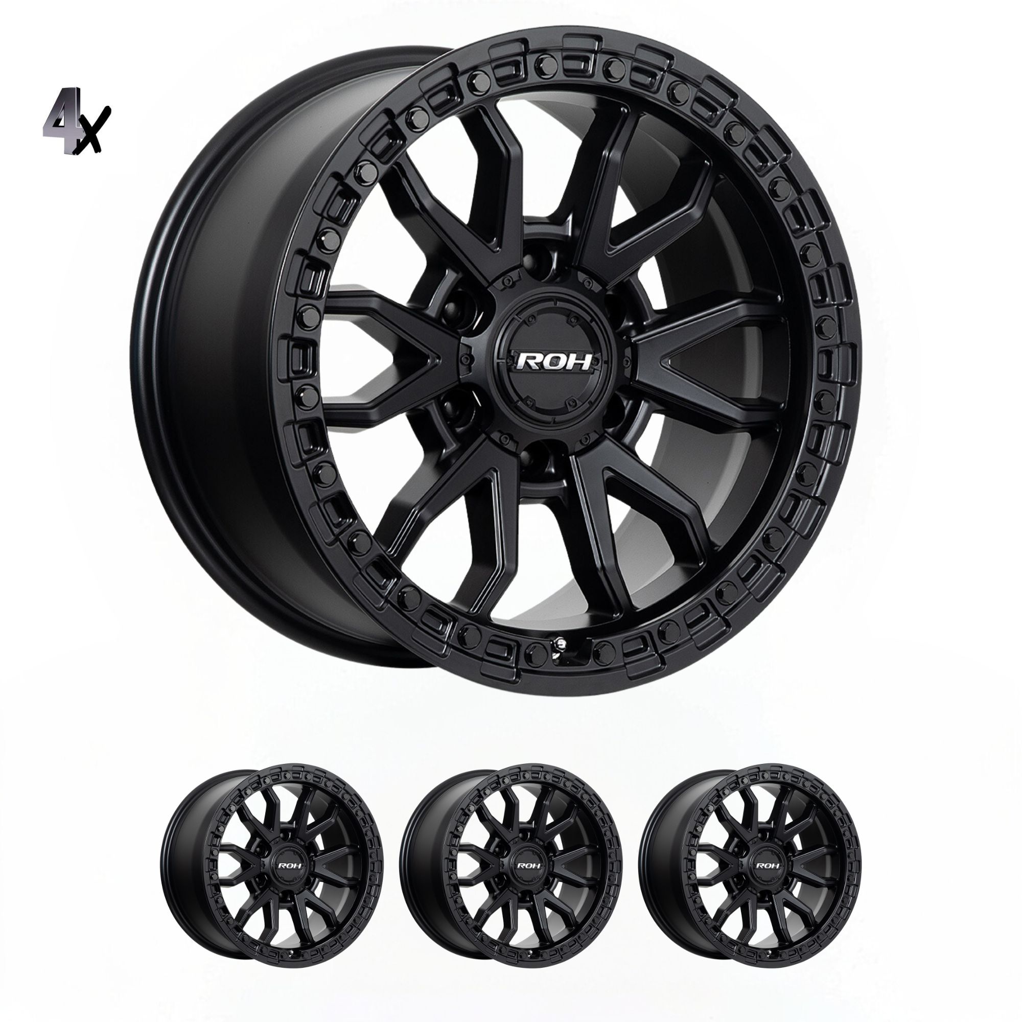 RAD17935MB(1) Prado 250 (17X9) RAID MATT BLACK 4x ALLOY WHEELS (6/139) +35 - Image 1