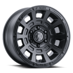 JK/JL/JT (17x8.50) 5 x THRUST SATIN BLACK 5x5 -6 OFFSET - Image 2