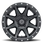 LC100/LC200/LX470/LX570 (17×8.50) 4 x REBOUND SATIN BLACK SIX SPEED 5×150 +25 Offset - Image 3