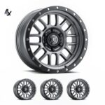 BRONCO (17x8.50) 4x ALPHA GUNMETAL WITH BLACK RING 6x5.5" (0 OFFSET)