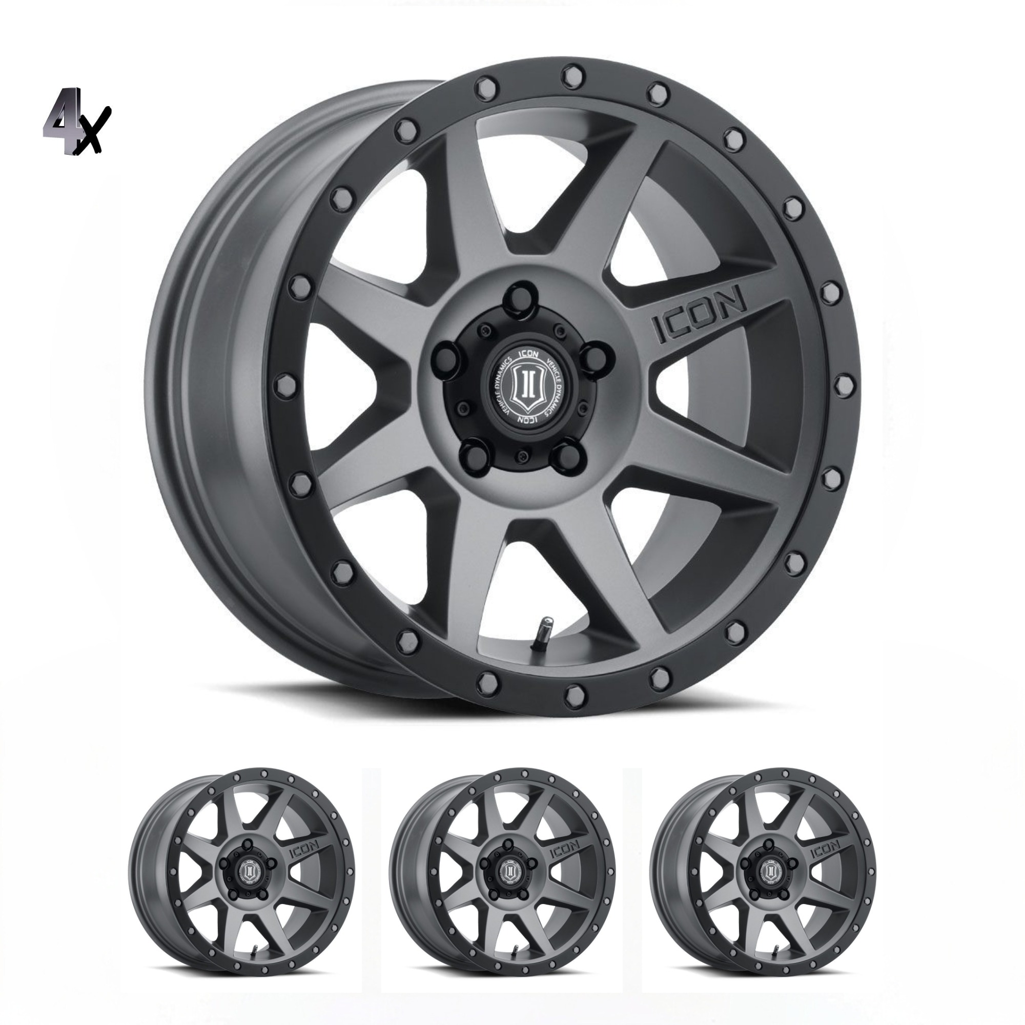 1817855557TT1.jpg LC100/LC200/LX470/LX570 (17×8.50) 4 x REBOUND TITANIUM SIX SPEED 5×150 +25 Offset - Image 1