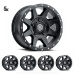 JK/JL/JT (17×8.50) 5 x REBOUND SATIN BLACK 5×5 -6 OFFSET