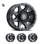 SILVERADO/SUBURBAN/SIERRA 2500HD (18x9) 4 x REBOUND HD SATIN BLACK 8x180 +12 OFFSET
