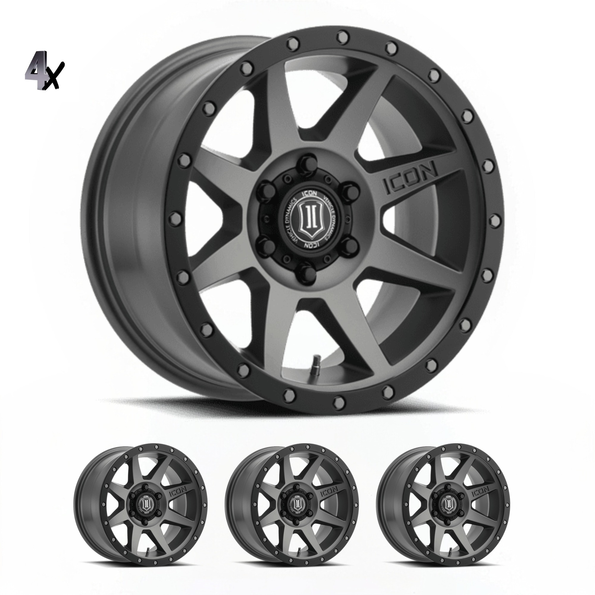 1817858347TT.jpg SILVERADO/SUBURBAN/SIERRA 1500 (17x8.50) 4x REBOUND TITANIUM 6x5.5" (0 OFFSET) - Image 1