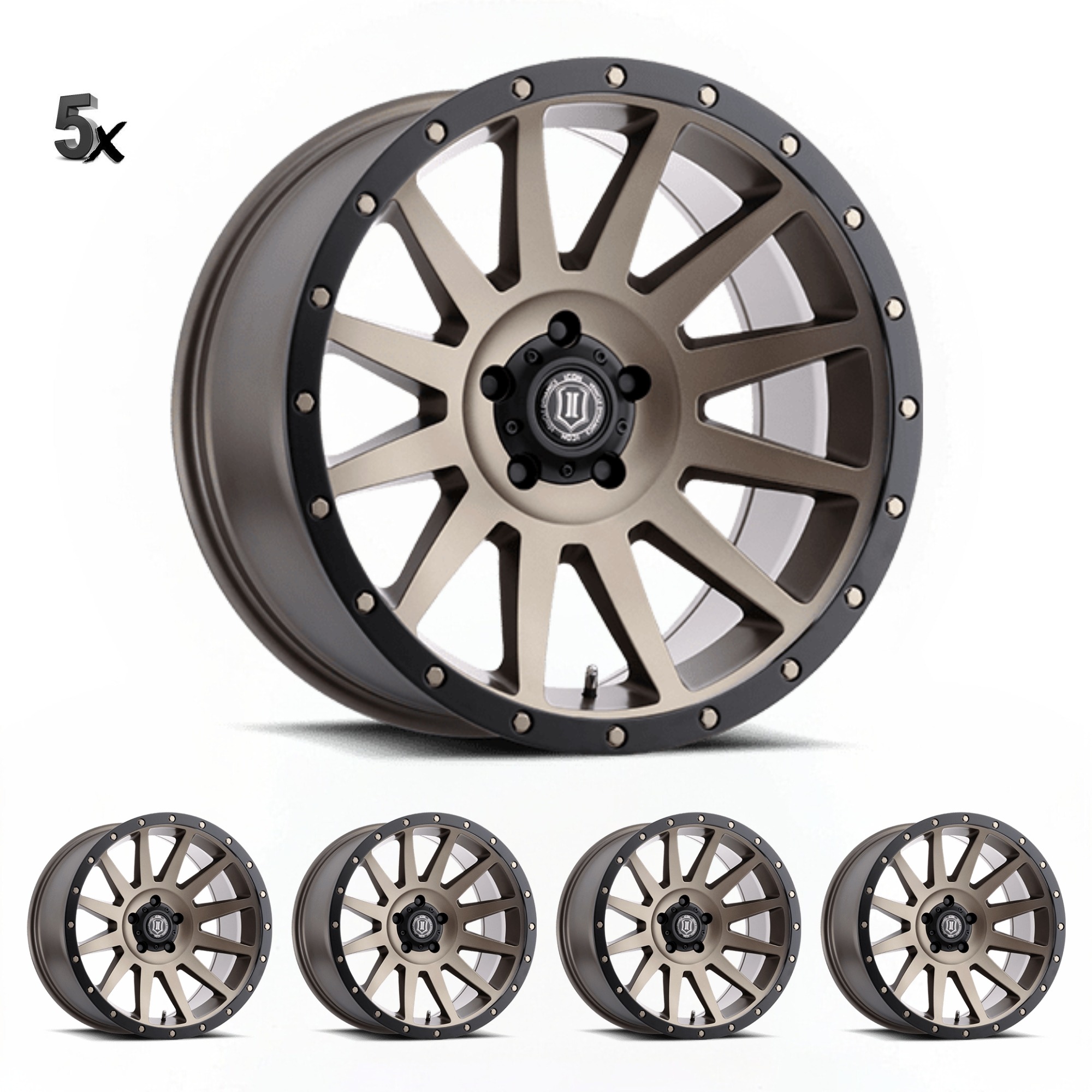 2017857345BR.jpg JK/JL/JT (17×8.50) 5 x COMPRESSION BRONZE 5×5 -6 OFFSET - Image 1