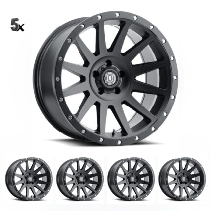 JK/JL/JT (17×8.50) 5 x COMPRESSION SATIN BLACK 5×5 -6 OFFSET