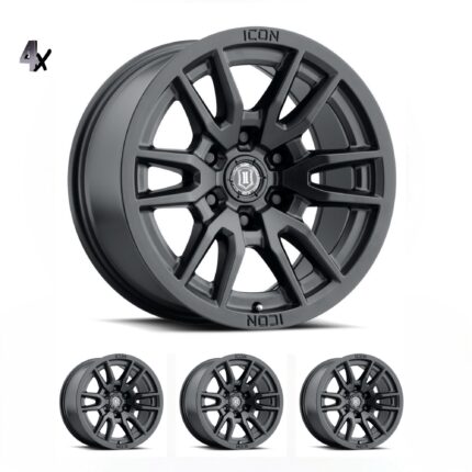 (17x8.5) 4x VECTOR6 SATIN BLACK 6x5.5 (0 OFFSET)