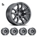 JK/JL/JT (17x8.50) 5 x VECTOR5 SATIN BLACK 5x5 -6 OFFSET