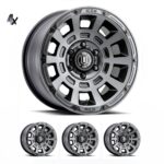 LC100/LC200/LX470/LX570 (17×8.50) 4 THRUST SMOKED SATIN BLACK TINT 5×150 +25 Offset