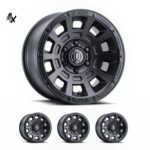 (17x8.50) 4x THRUST SATIN BLACK 6x5.5" (0 OFFSET)