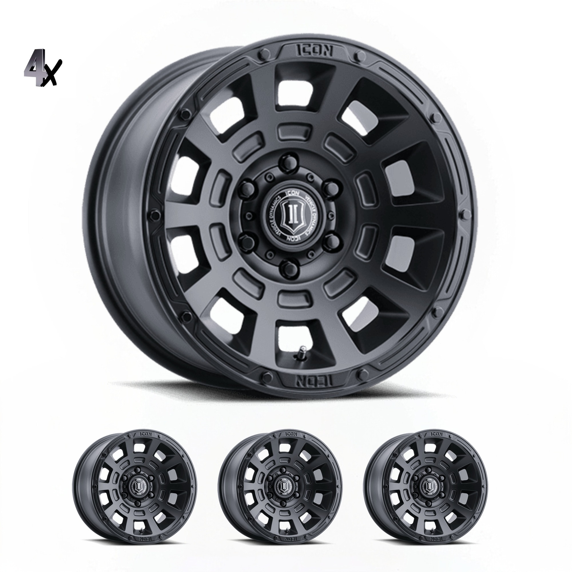 2817858347SB.jpg (17x8.50) 4x THRUST SATIN BLACK 6x5.5" (0 OFFSET) - Image 1