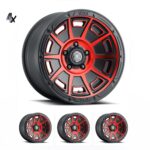 (17x8.50) 4x VICTORY SATIN BLACK WITH RED TINT 6x5.5" (0 OFFSET)