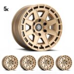 JK/JL/JT (17×8.50) 5 x COMPASS SATIN BRASS 5×5 -6 OFFSET