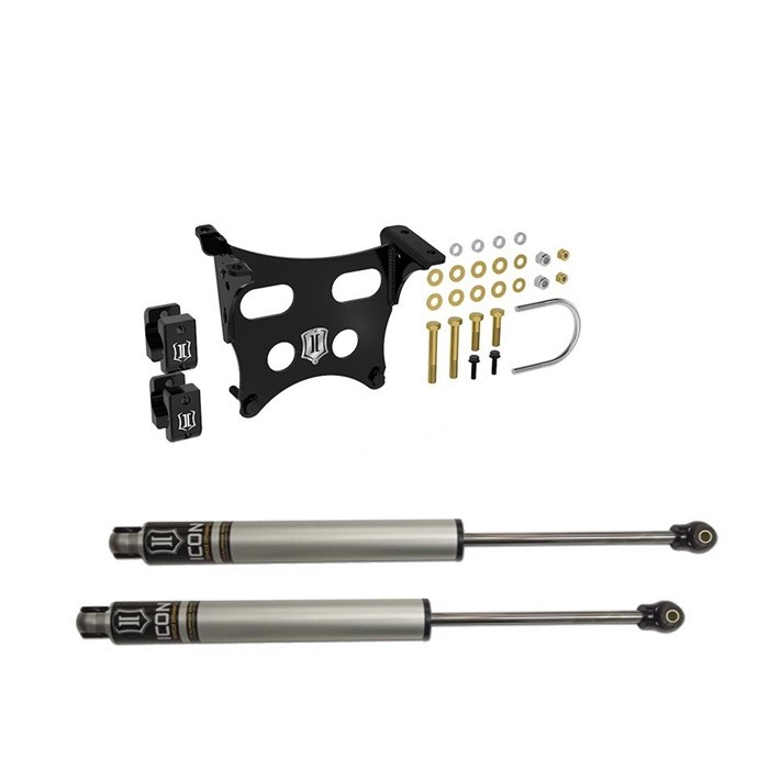 65002_23_FSD_DUAL_STABILIZERKIT_3QTR_web_large1.jpg ICON 2023-2024 FORD F-250/F-350 SUPER DUTY, 2.0 V.S. DUAL STEERING STABILIZER KIT - Image 1
