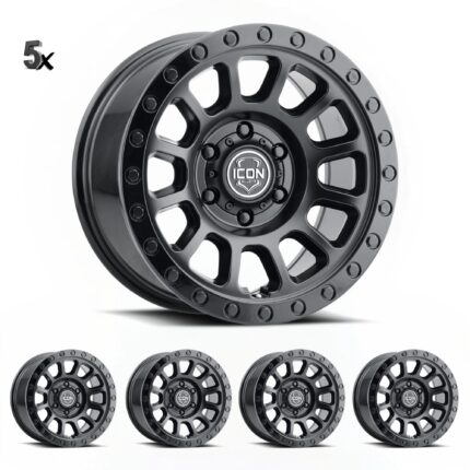 JK/JL/JT (17x8.5) 5x HULSE DBL BLACK 5x5 -6 OFFSET