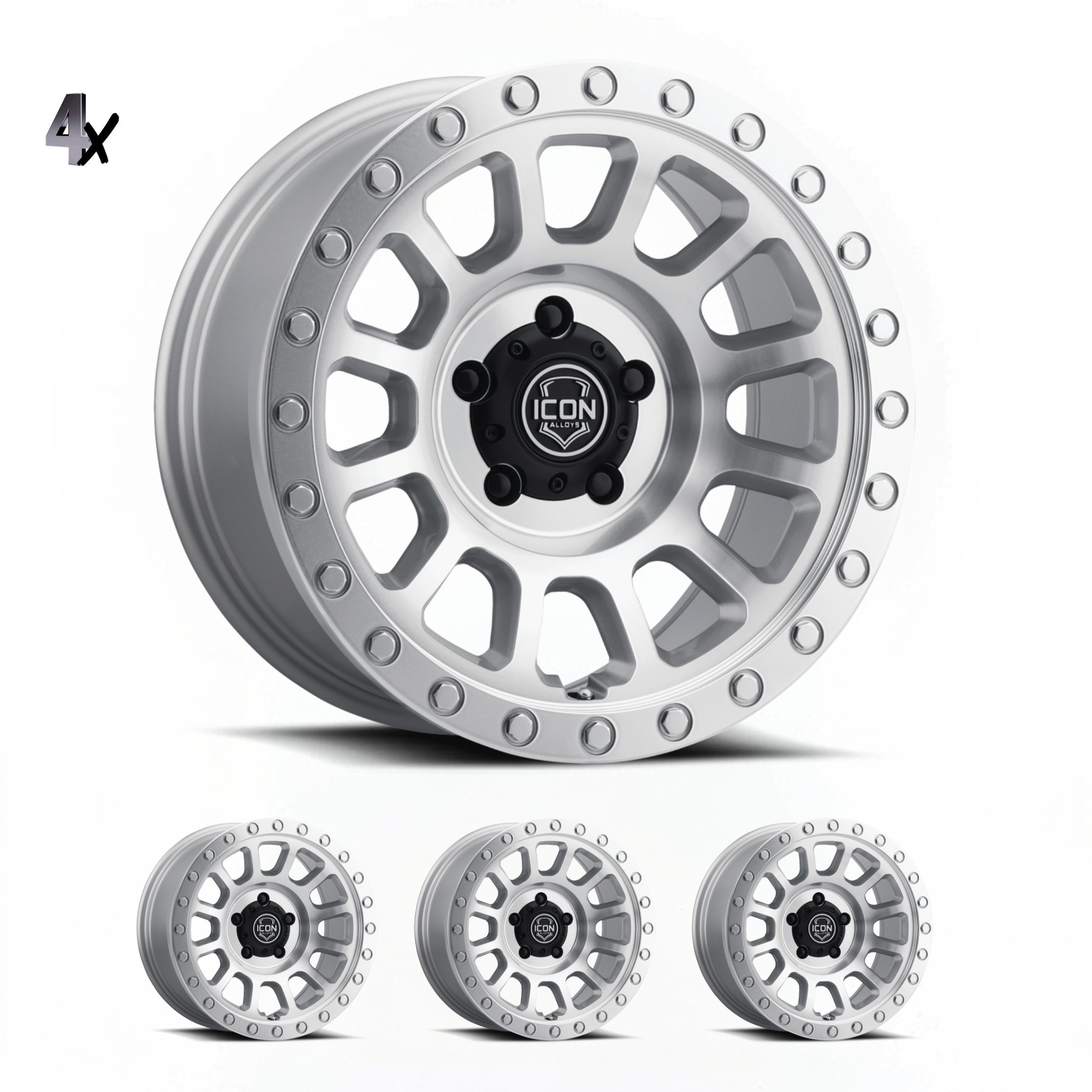 HULSE-_-SILVER-MACHINED-x-4.jpg F-150 (17x8.5) 4x HULSE SILVER MACHINED 6x135 +6 OFFSET - Image 1