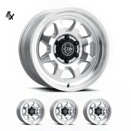 (17x8.5) 4x NUEVO SILVER MACHINED 6x5.5 (0 OFFSET)