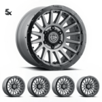 JK/JL/JT (17x8.5) 5x RECON PRO CHARCOAL 5x5 -6 OFFSET