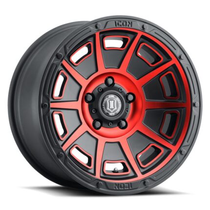 3017858347SBRT VICTORY 6x5.5" / 17x8.50 SATIN BLACK WITH RED TINT