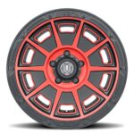 (17x8.50) 4x VICTORY SATIN BLACK WITH RED TINT 6x5.5" (0 OFFSET) - Image 3