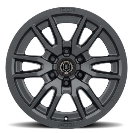 2417858347SB ICON ALLOYS VECTOR6 SATIN BLACK 17 X 8.5 / 6 X 5.5 +0MM / 4.75'" BS