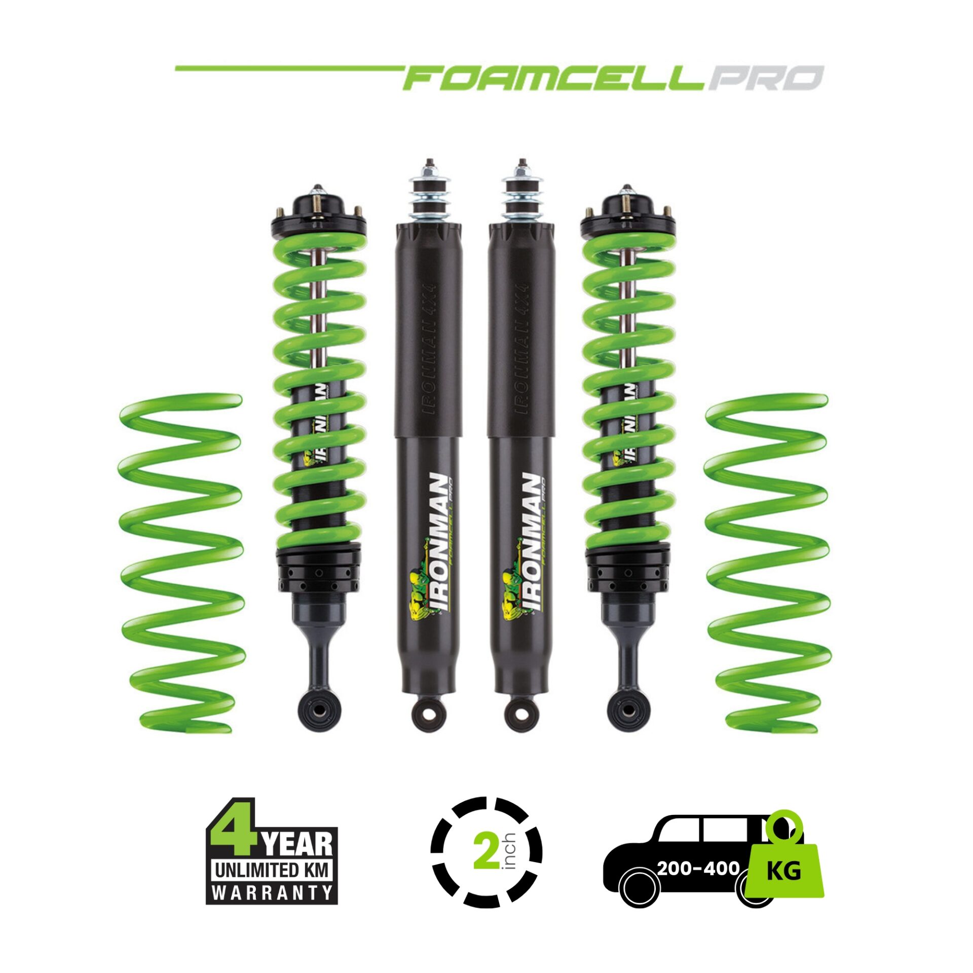 Prado-150-Foamcell-Pro-Suspension-Kit-200-400 Prado 150 2 Inch Foam Cell Pro Kit - 200-400 Rear Medium with Accessories - Image 1