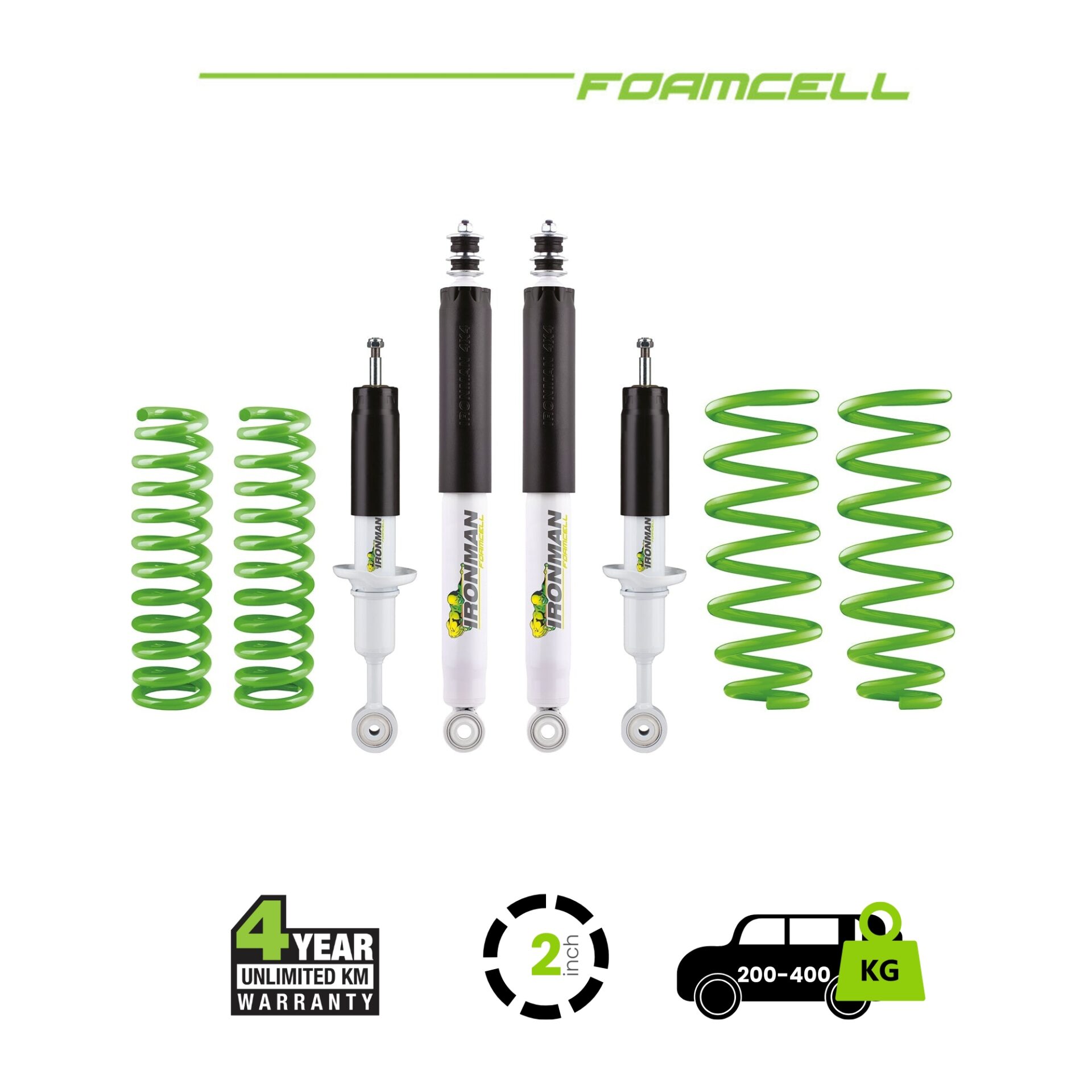 Prado-150-Foamcell-Suspension-Kit-200-400 Prado 150 2 Inch Foam Cell Kit - 200-400 Rear Medium with Accessories - Image 1