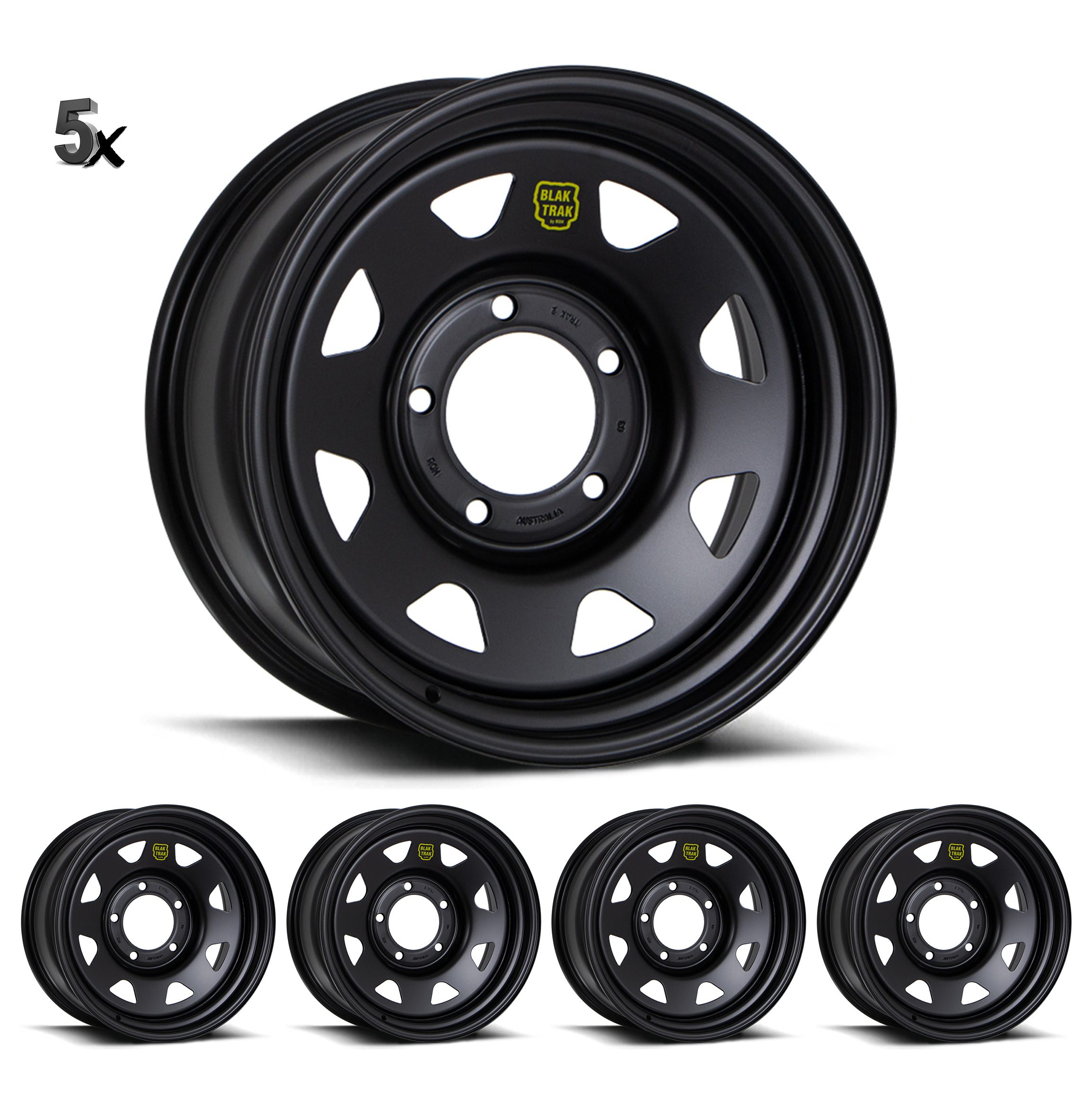 2-6.jpg LC71/LC76/LC78/LC79 (16X8) 5x Blak Trak Steel wheels (5/150) -22 OFFSET - Image 1