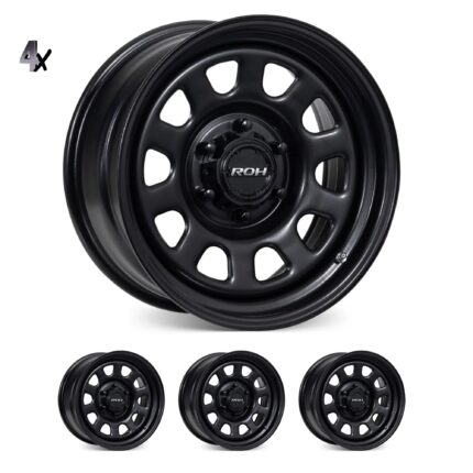 Y61 (17X8) 4x Trak Daytona Black Steel wheels (6/139) -22 OFFSET