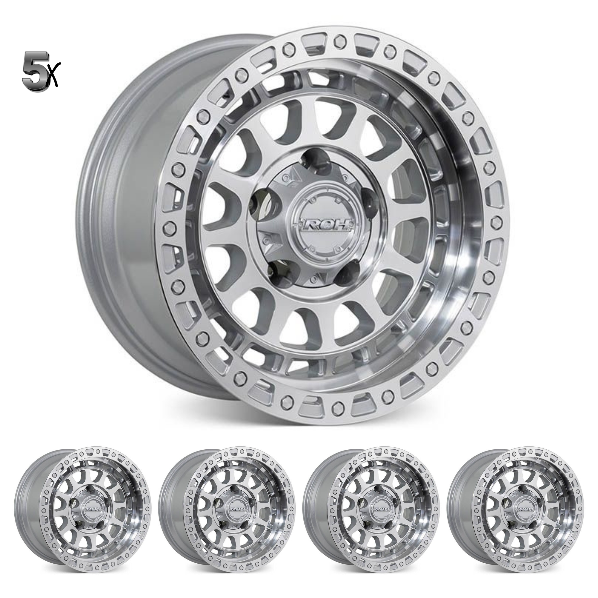 5-x-FULL-MACHINED-ASSAULT.jpg LC71/LC76/LC78/LC79 (17X9) 5x Full Machined ASSAULT WHEELS (6/139) -12 / -59 OFFSET - Image 1