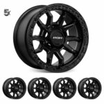 LC71/LC76/LC78/LC79 (17X9) RAID 5 MATT BLACK 5x ALLOY WHEELS (5/150) -12 / -59