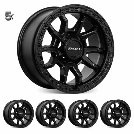 LC71/LC76/LC78/LC79 (17X9) RAID 5 MATT BLACK 5x ALLOY WHEELS (5/150) -12 / -59