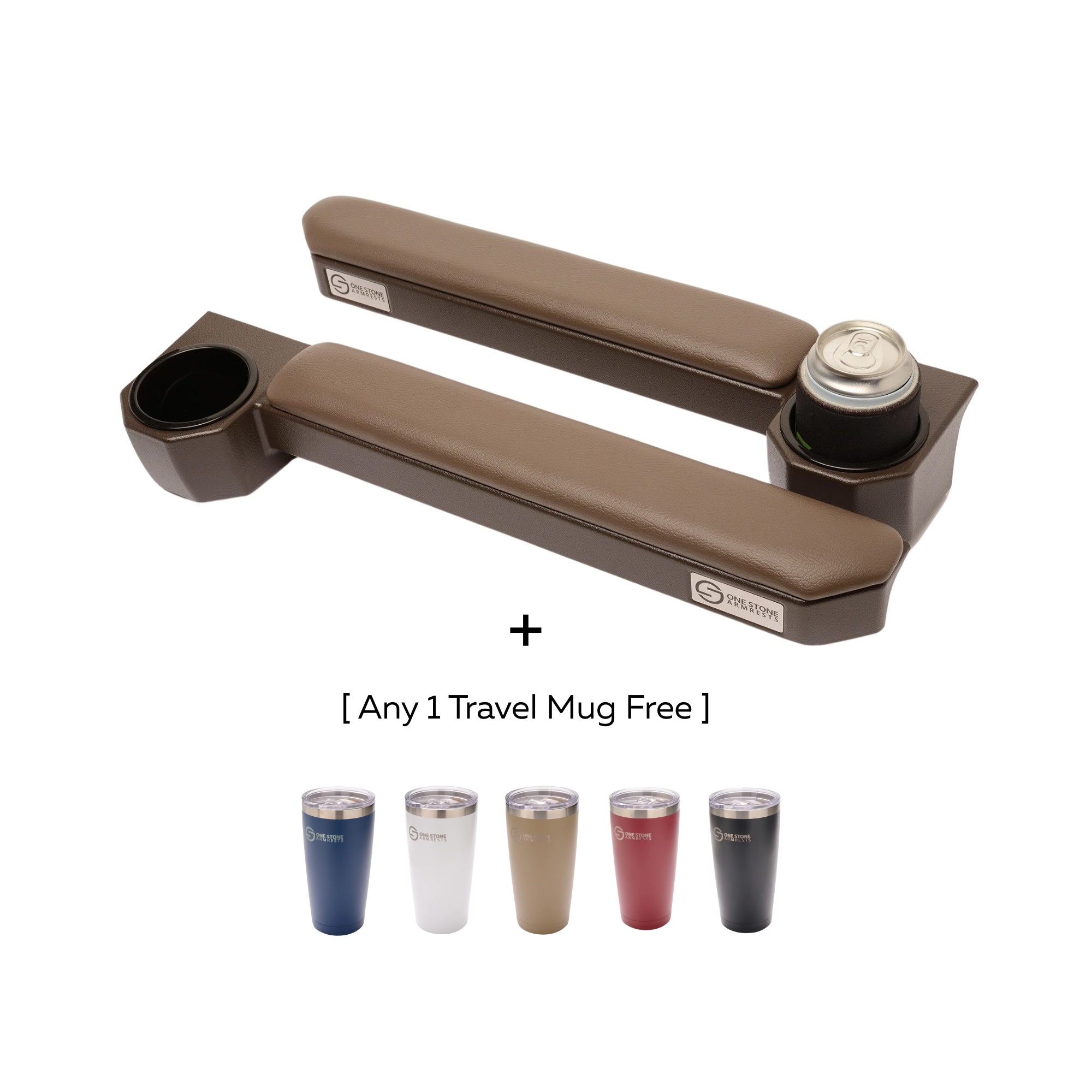 Free Mug - LC 70 Armrest Brown Full set LC 70 Armrest Brown Full set (driver + passenger side) - Image 1