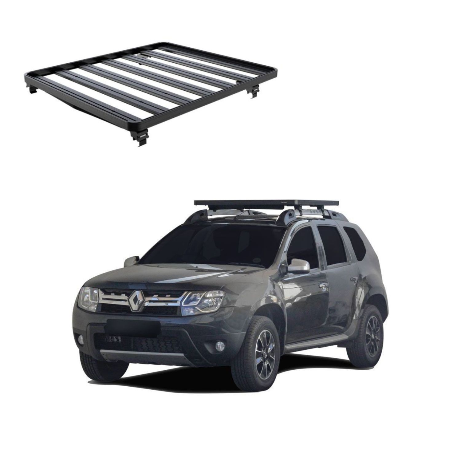 DUSTER 1ST GENFACELIFT (2013-2017) SLIMLINE II ROOF RAIL RACK KIT – KRRD002T DUSTER 1ST GEN/FACELIFT (2013-2017) SLIMLINE II ROOF RAIL RACK KIT - KRRD002T - Image 1