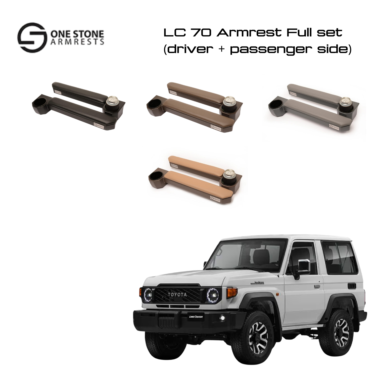 LC 70 Skinny (Pair) (2) LC 70 Armrest Full set (driver + passenger side) - Image 1