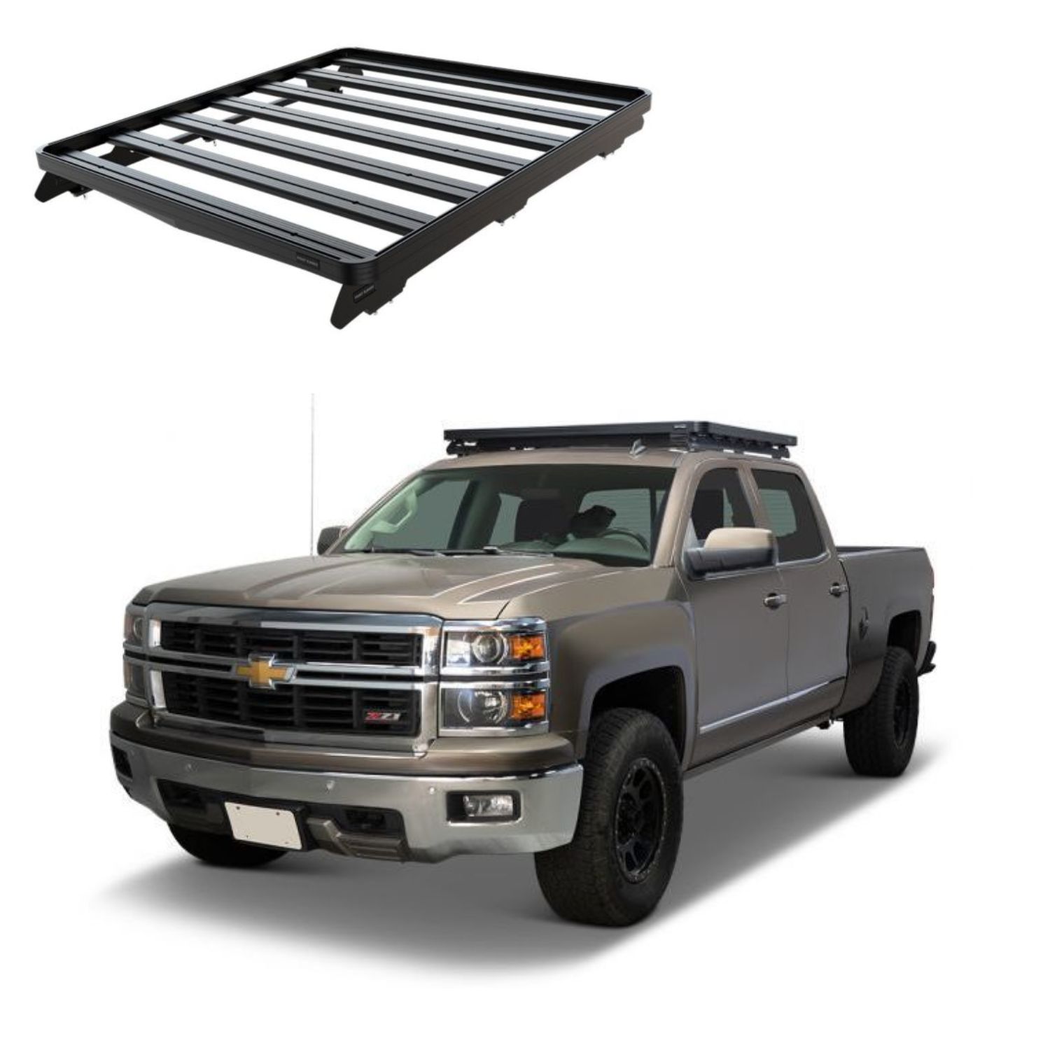 SILVERADOSIERRA 15002500HD (1358mm) CREW CAB (2014-2018) SLIMLINE II ROOF RACK KIT – KRCS011T SILVERADO/SIERRA 1500/2500HD (1358mm) CREW CAB (2014-2018) SLIMLINE II ROOF RACK KIT - KRCS011T - Image 1