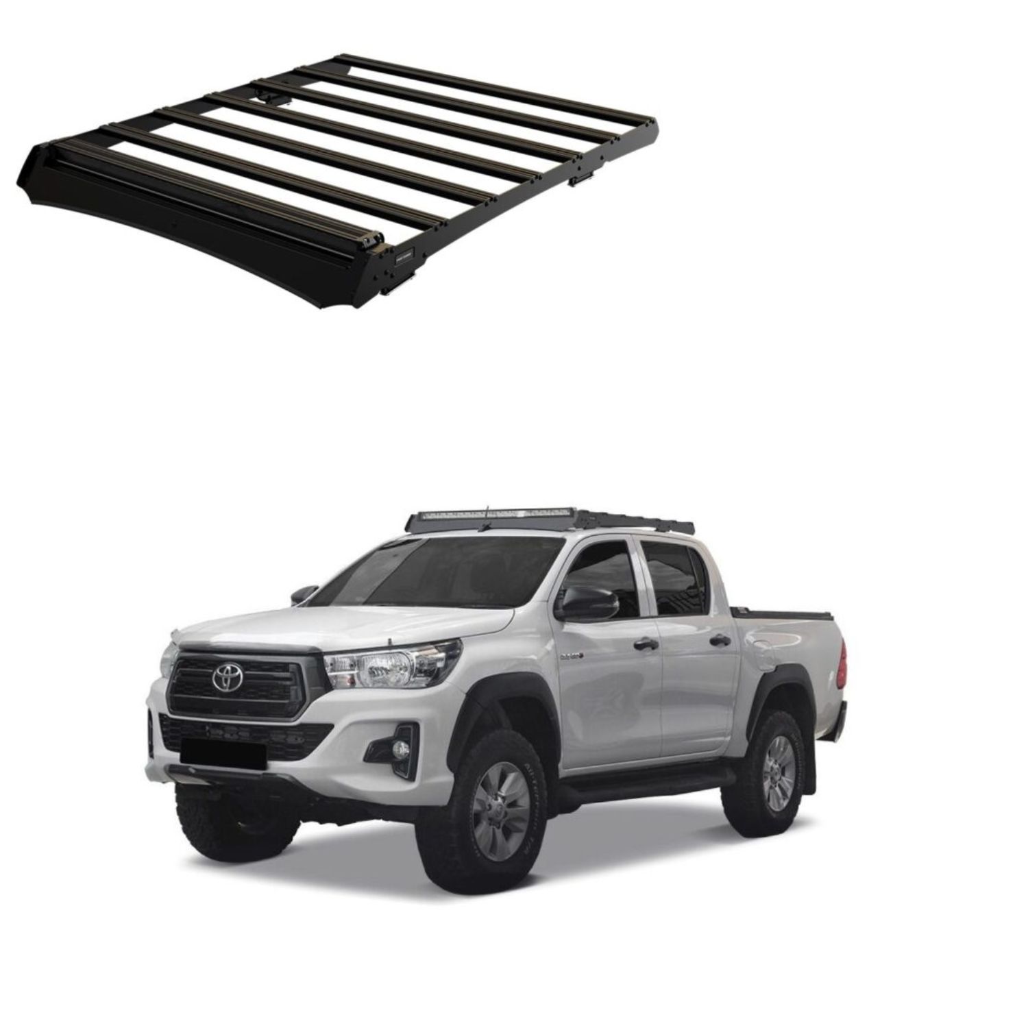 TOYOTA HILUX DC (2015-2021) SLIMSPORT ROOF RACK KIT LIGHTBAR READY – BY FRONT RUNNER TOYOTA HILUX DC (2015-2021) SLIMSPORT ROOF RACK KIT / LIGHTBAR READY - BY FRONT RUNNER - Image 1