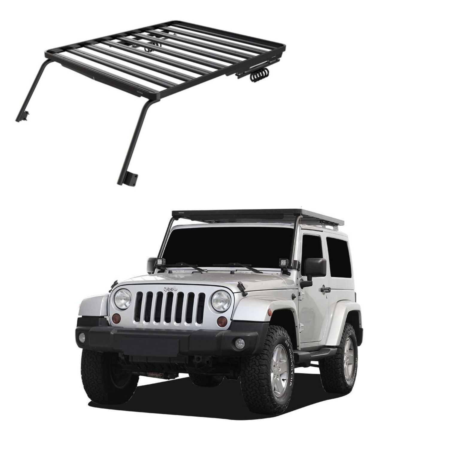 WRANGLER JK 2 DOOR (2007-2018) EXTREME ROOF RACK KIT – KRJW001T WRANGLER JK 2 DOOR (2007-2018) EXTREME ROOF RACK KIT - KRJW001T - Image 1