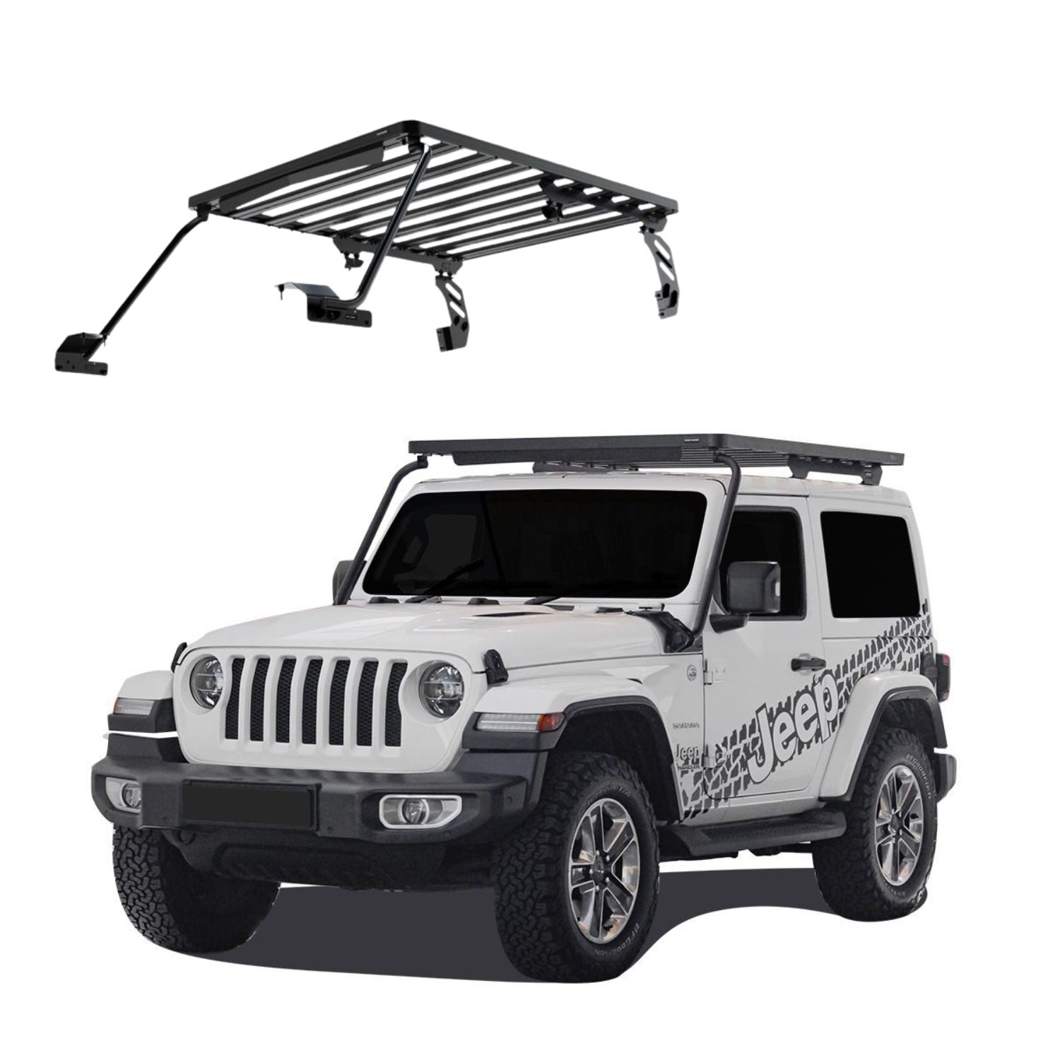 WRANGLER JL 2 DOOR (2018-CURRENT) EXTREME ROOF RACK KIT – KRJW005T WRANGLER JL 2 DOOR (2018-CURRENT) EXTREME ROOF RACK KIT - KRJW005T - Image 1