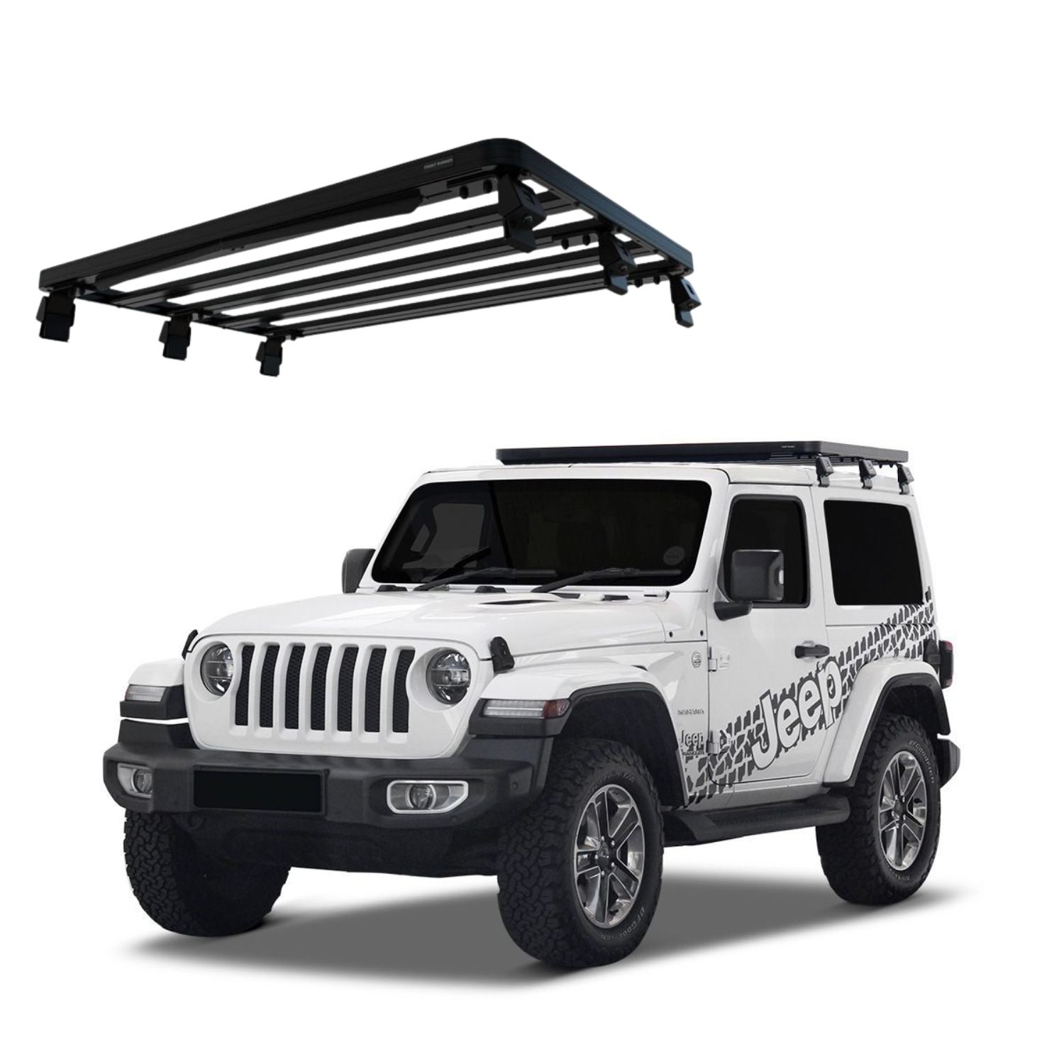 WRANGLER JL 2 DOOR (2018-CURRENT) SLIMLINE II 12 ROOF RACK KIT – KRJW026T WRANGLER JL 2 DOOR (2018-CURRENT) SLIMLINE II 1/2 ROOF RACK KIT - KRJW026T - Image 1